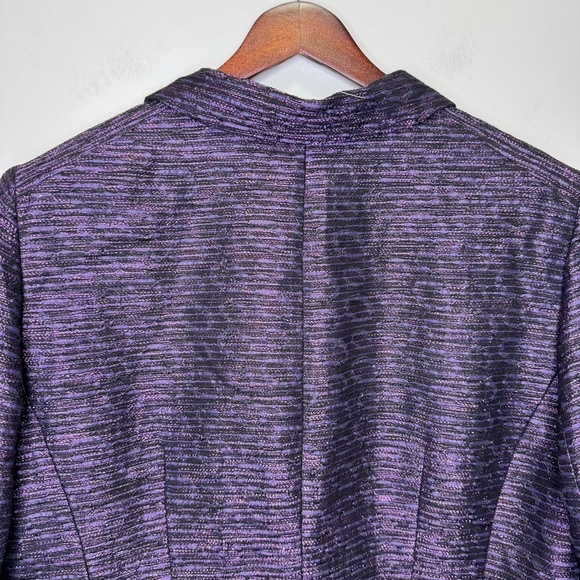 Lafayette 148 Purple Wool Tweed Blazer Jacket Size 18 - Picture 6 of 9